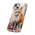 Christmas Fox in a Wreath of Red Berries - Impact Resistant Phone Case